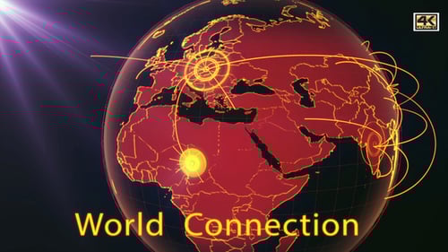 Futuristic Global Data Network Connection Animation