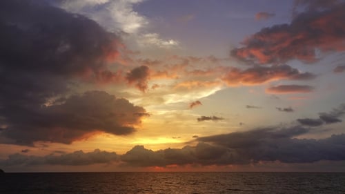 Beautiful Landscape with Tropical Sea Sunset