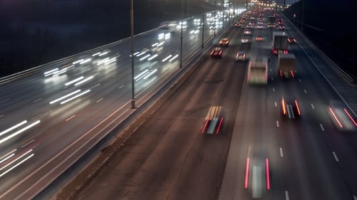 Autobahn, Nachtfahrzeuge, Verkehr