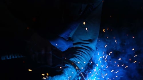 Industrial Worker Welding at the Factory
