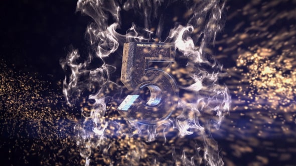 Dramatic Shattering Metallic Countdown with Particle Effects, Elements ...