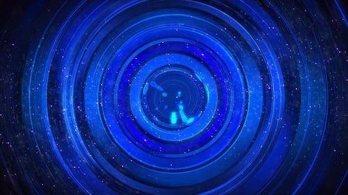 Animated Blue Concentric Circles Tunnel Background