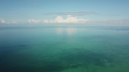 Flying over Beautiful Tropical Sea in Thailand