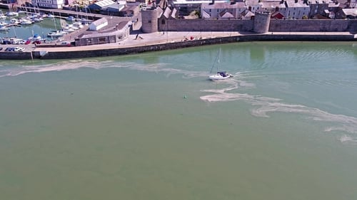 Sailing Ship Leaving Caernarfon, Gwynedd in Wales - United Kingdom