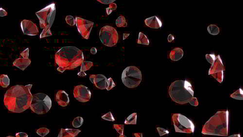 Sparkling Red Diamonds Falling Seamless Loop