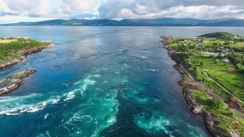 Whirlpools of the Maelstrom of Saltstraumen, Nordland, Norway