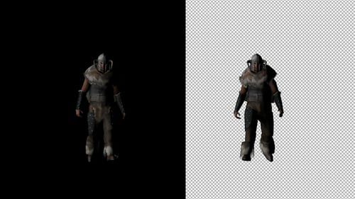 3D Animated Fantasy Warrior Character with Alpha Channel