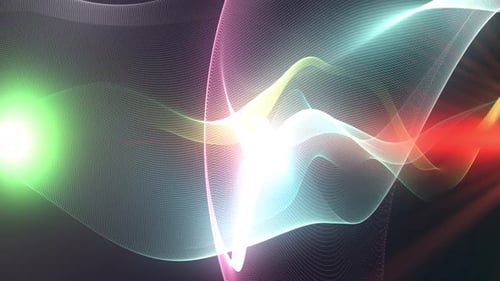 Abstract Flowing Particle Waves Glowing Animated Background