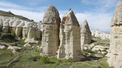 Fungous Forms of Sandstone in the Canyon near Cavusin Village in Cappadocia