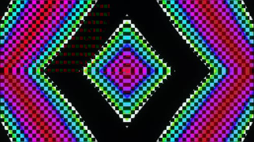 Pixel Multicolored Diamond Abstraction VJ Loop 02