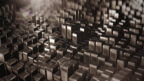 Abstract Metallic Cubes Waving Loop Background