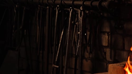 Blacksmith Working with Fire and Metal