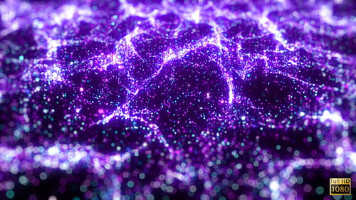 Fluid Glowing Purple Particle Waves Motion Background