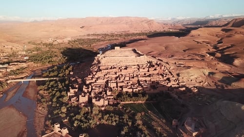 Aerial View on Kasbah Ait Ben Haddou in Morocco