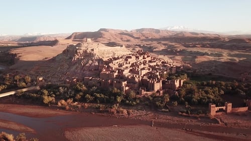 Aerial View on Kasbah Ait Ben Haddou in Morocco