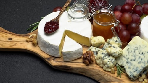 Gourmet Cheese Board with Brie and Blue Cheese