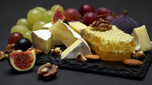 Cheese, Fruit, Nuts and Honeycomb Gourmet Still Life