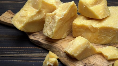 Pieces of Parmesan or Parmigiano Cheese