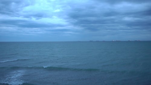 Evening Sea, Ships in the Distance