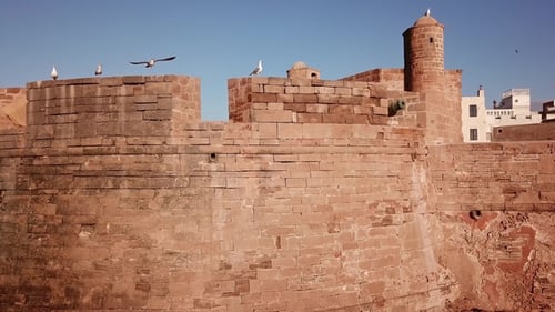 Flying over Medieval Essaouira Fort in Morocco