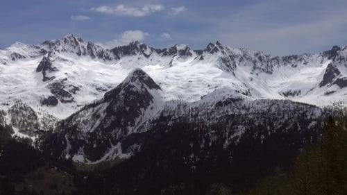 Clouds Over Tops of Snow-capped Mountains in Alps