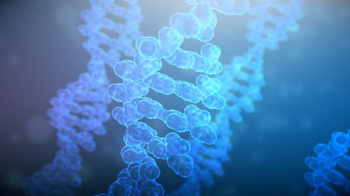 Abstract Rotating DNA Double Helix for Scientific and Medical Backgrounds