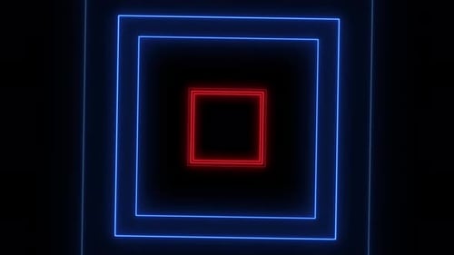 Dynamic Neon Geometric Square Loop Background