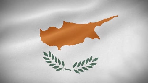Realistic Waving Flag of Cyprus with Fabric Texture Loop
