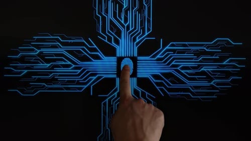 Fingerprint Scan Activates Futuristic Circuit Design
