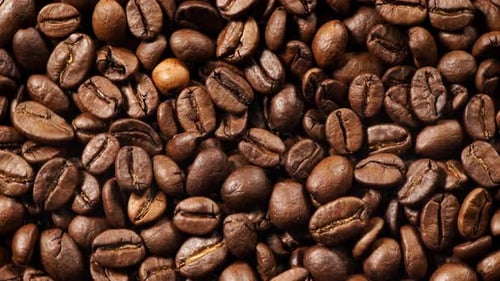 Roasted Coffee Beans Close Up Detailed Texture