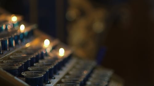 Lit Candles in Church
