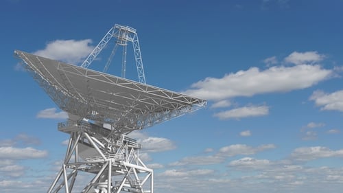 Rotating Satellite Dish for Science and Technology Communication