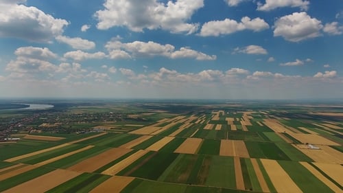 Aerial View of Agriculture Fields in Serbia