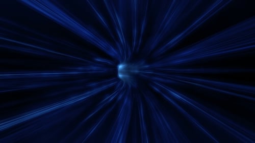 Abstract Blue Light Speed Tunnel Hyperspace Background