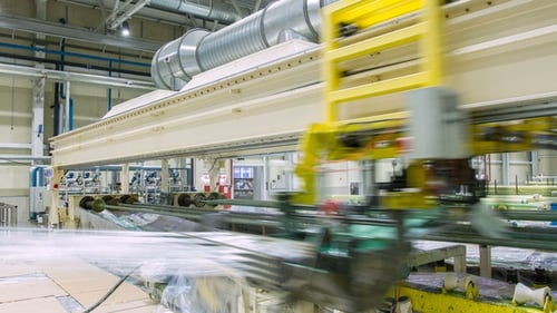 Conveyor Tranfers Finished Parts Workers Control Process