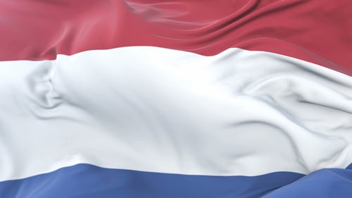 Netherlands National Flag Waving in Realistic Fabric Motion