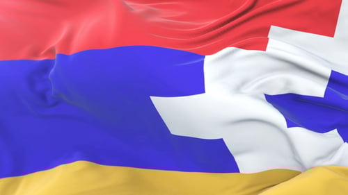 Realistic Waving Artsakh Flag for National Representation