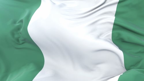 Realistic Waving Flag of Nigeria Slow Motion Animation