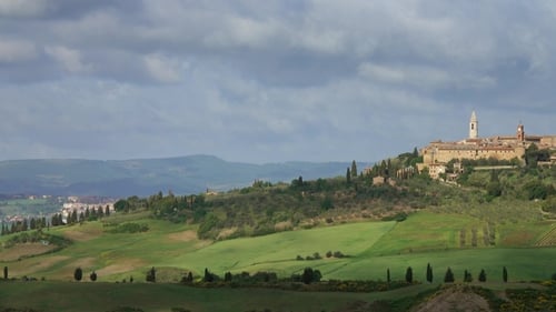 Old Medieval Italian Town on Top of Hill