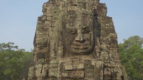 Giant Stone Faces at Bayon Temple, Cambodia