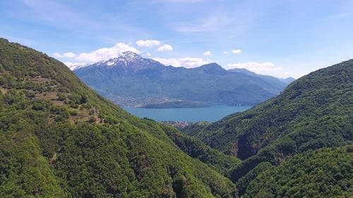 Aerial Landscape on Como Lake in Italy