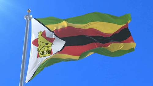 Flagge von Simbabwe weht