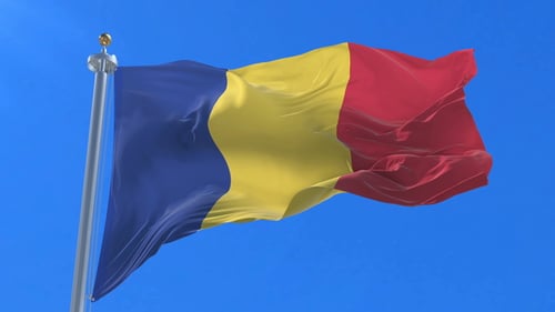 Drapeau de la Roumanie ondulant