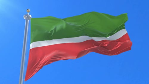 Realistic Waving Flag Animation with Clear Blue Sky