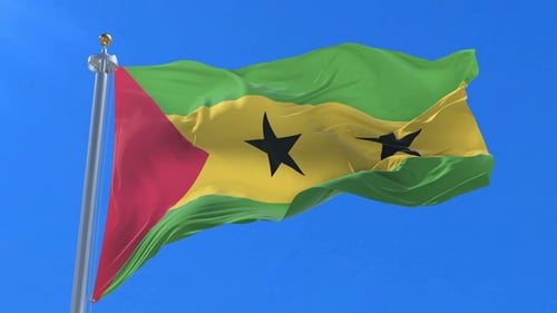 Drapeau de Sao Tomé-et-Principe agitant
