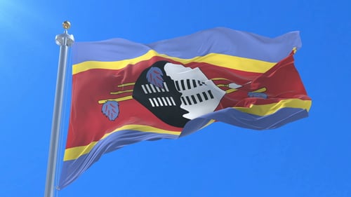 Realistic Animation of Eswatini National Flag Waving