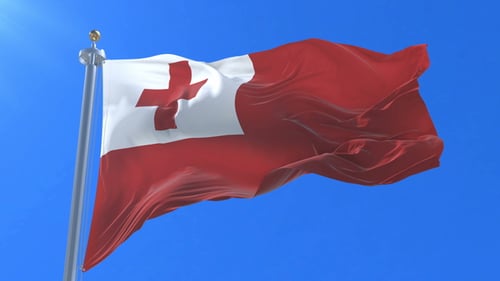 Flagge von Tonga Waving