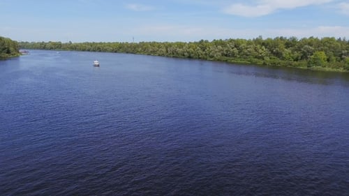 Beautiful Landscape of River and Ship