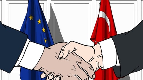 European Union and Turkey Handshake Agreement Animation