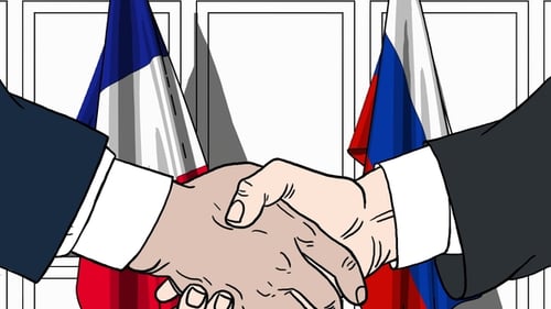 International Business Agreement Handshake Cartoon